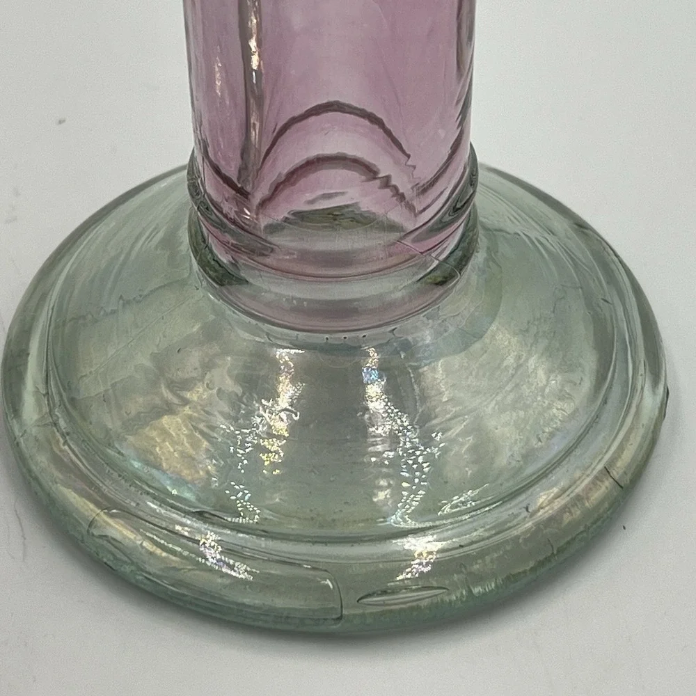 Fiesta Glass Made‎ In Spain Vases Candle Holders Set Of 2 Purple Iridescent